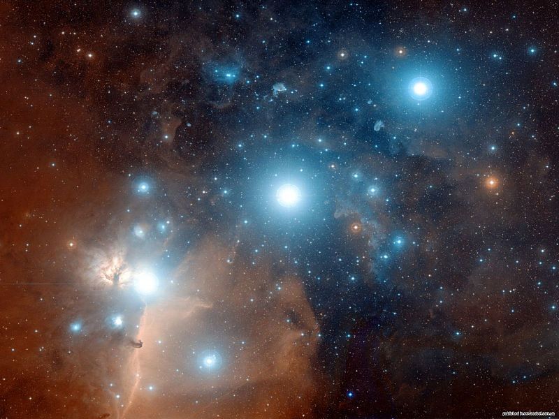 Orion belt blue giant stars